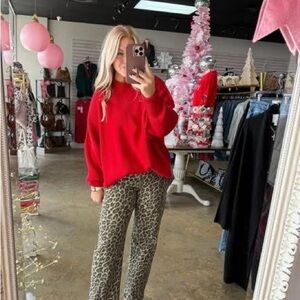 Risen Leopard Barrel Jeans